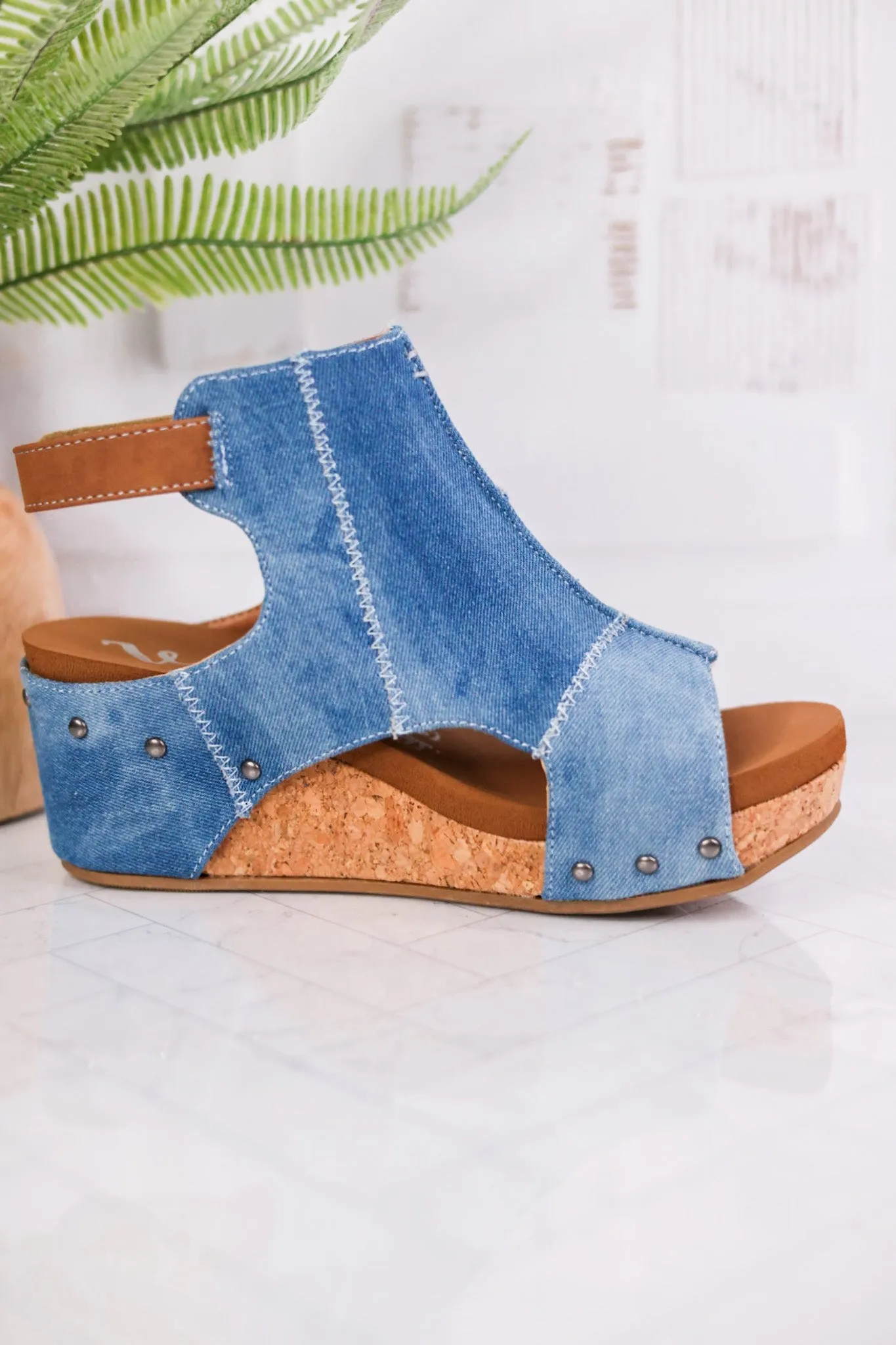 Very G "Lala" Denim Colored Wedges