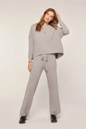 Waffle Knit Lounge Top - Grey