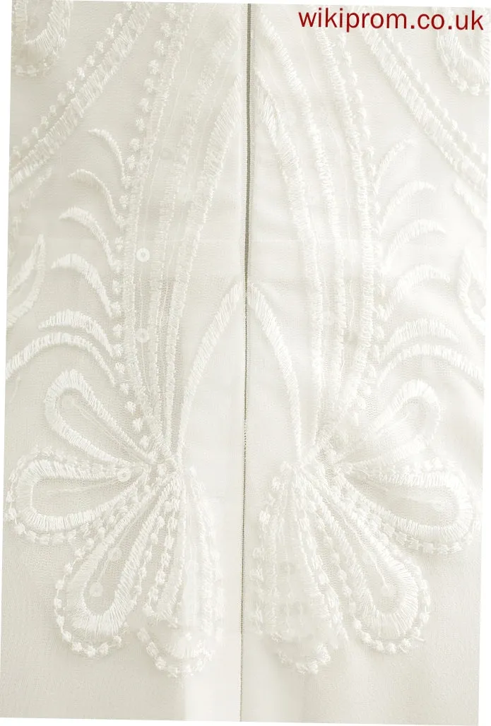 Wedding Dresses Chiffon With Dress Neck Wedding Scoop Floor-Length Sequins Lace Lilliana