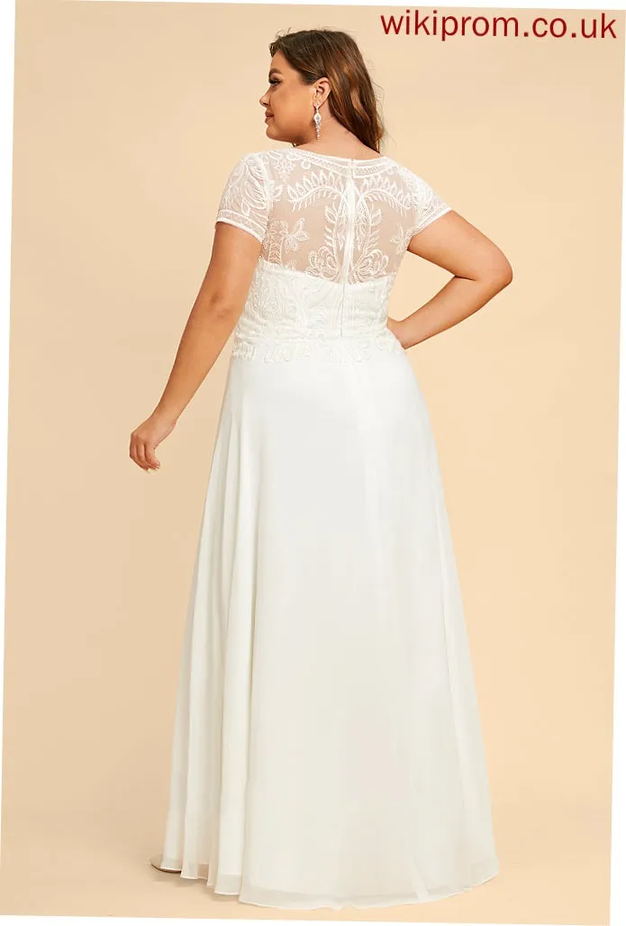 Wedding Dresses Chiffon With Dress Neck Wedding Scoop Floor-Length Sequins Lace Lilliana