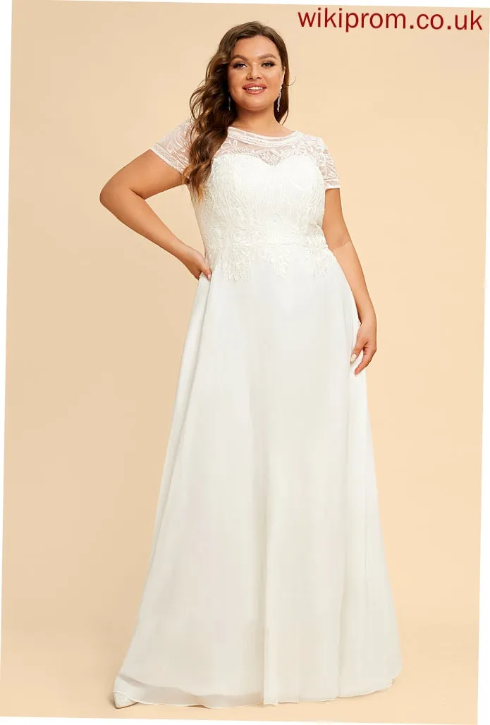Wedding Dresses Chiffon With Dress Neck Wedding Scoop Floor-Length Sequins Lace Lilliana