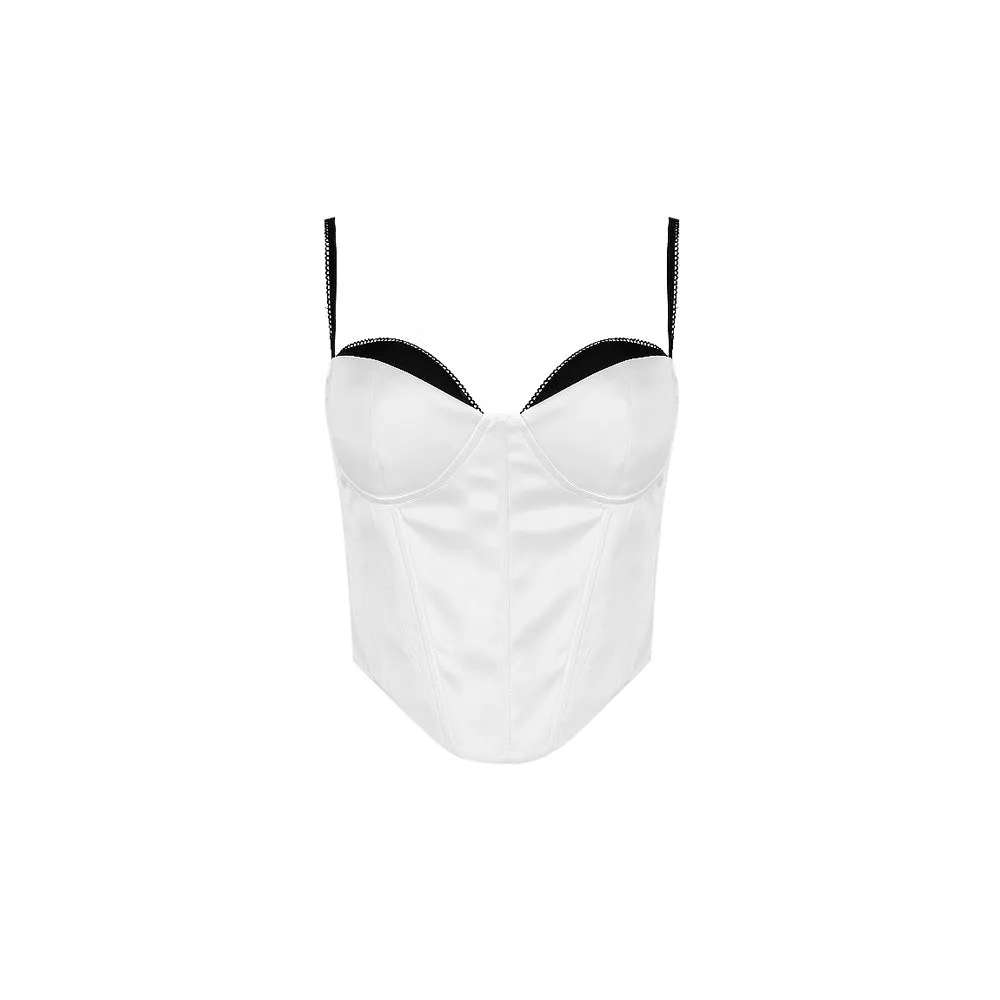 White slim back fishbone top