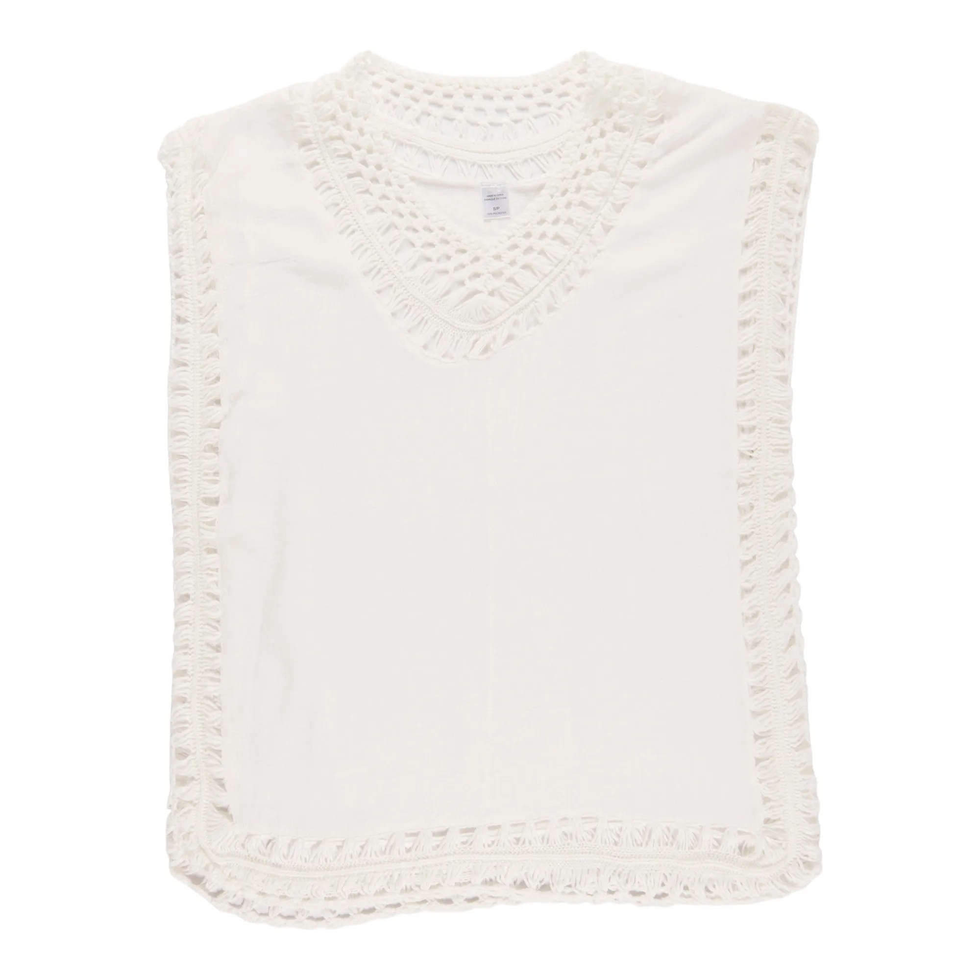 Women's Round Neck Crochet Swim Cover-Up